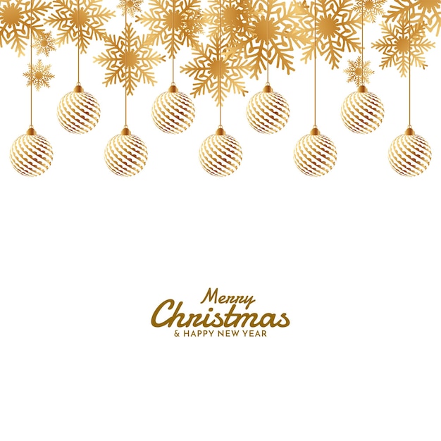 Free vector merry christmas festival golden christmas balls background design vector