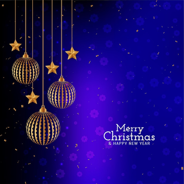 Merry Christmas festival golden elements blue background vector