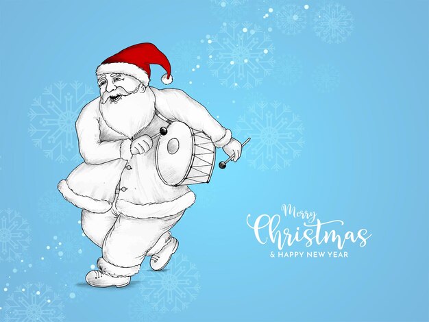 Merry Christmas festival greeting background with santa claus