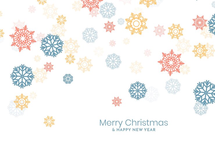 Free Vector merry christmas festival snowflakes decorative background design vector