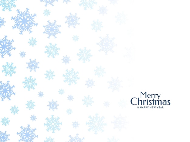 Merry Christmas festival soft blue snowflakes background design vector