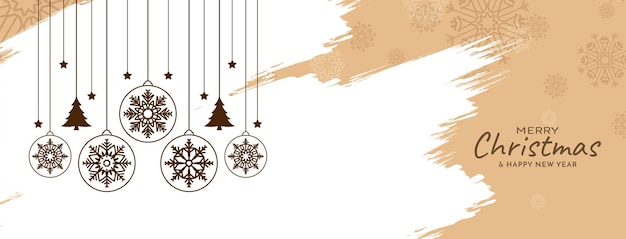 Free vector merry christmas festival soft brown banner design vector