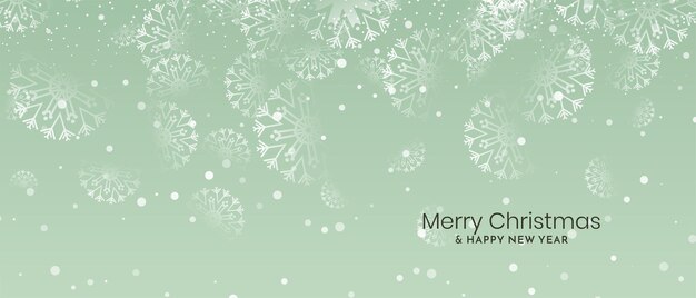 Merry Christmas festival soft green banner design vector