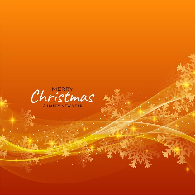 Merry Christmas festival stylish wave flowing snowflakes background vector