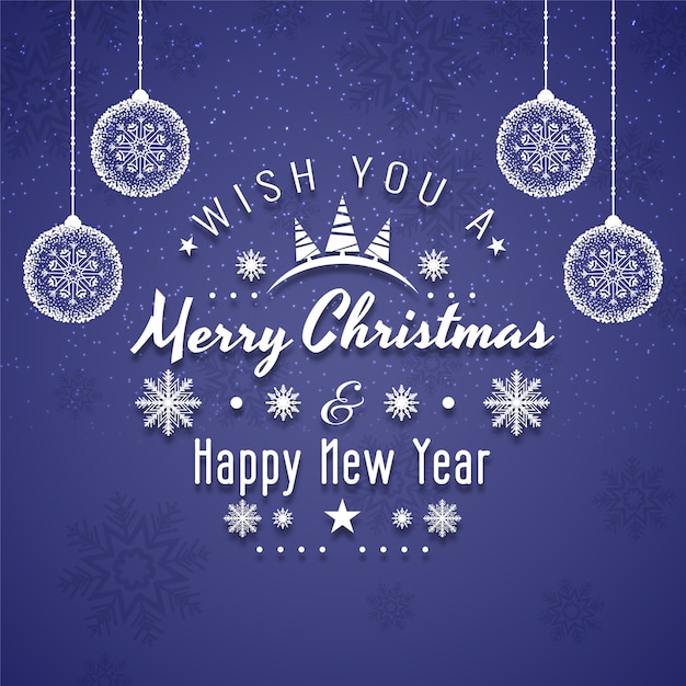 Free vector merry christmas festival text design decorative background