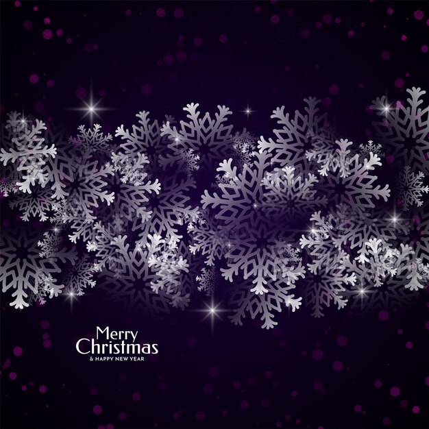 Merry Christmas festival white snowflakes background design vector