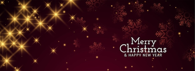 Free vector merry christmas glossy starry banner