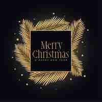 Free vector merry christmas gold and black festival background