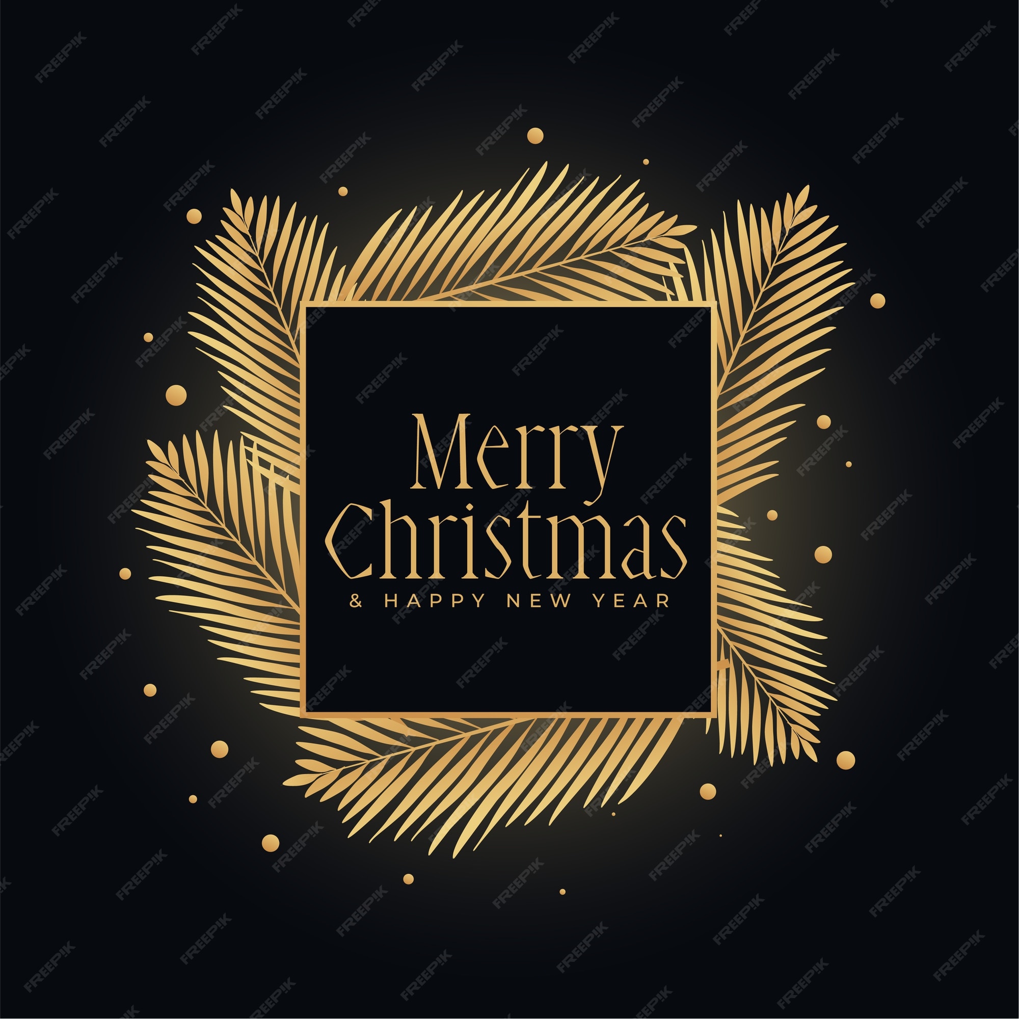 Free Vector | Merry christmas gold and black festival background