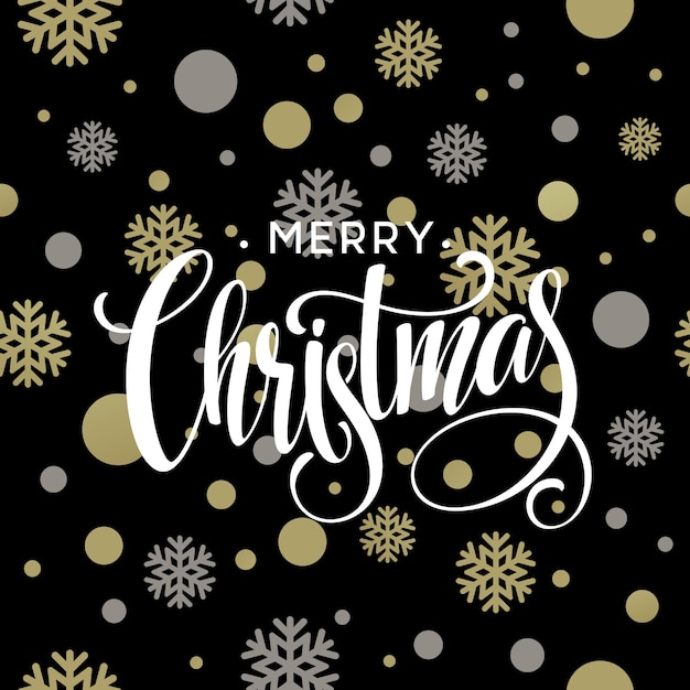 Merry Christmas gold glittering lettering design. Vector illustration EPS 10