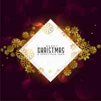 Free vector merry christmas golden snowflakes background