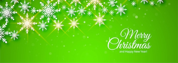 Merry christmas green banner 