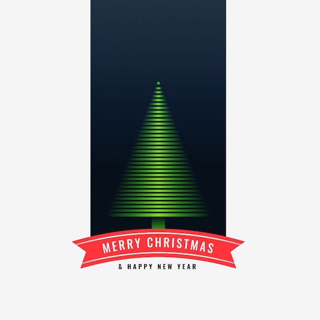 Free vector merry christmas green tree design background