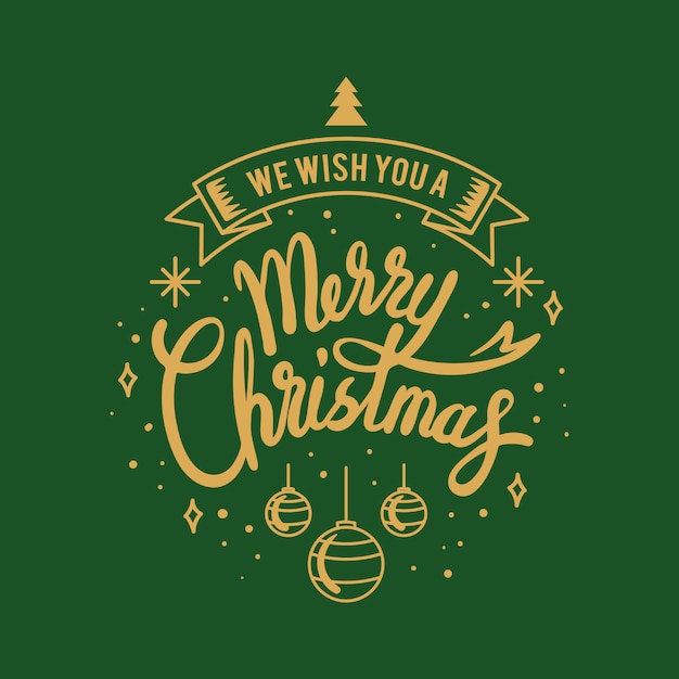 Merry christmas greeting badge