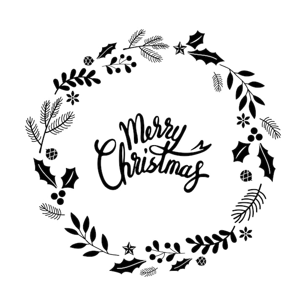 Merry christmas greeting badge