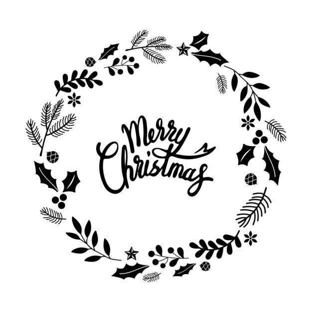 Merry Christmas greeting badge