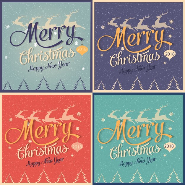 Merry Christmas greeting card set