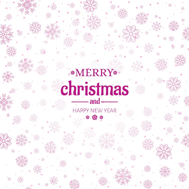 Merry christmas greeting card snowflakes background