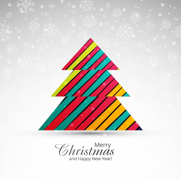 Счастливого Рождества поздравительную открытку с Рождественская елка фон