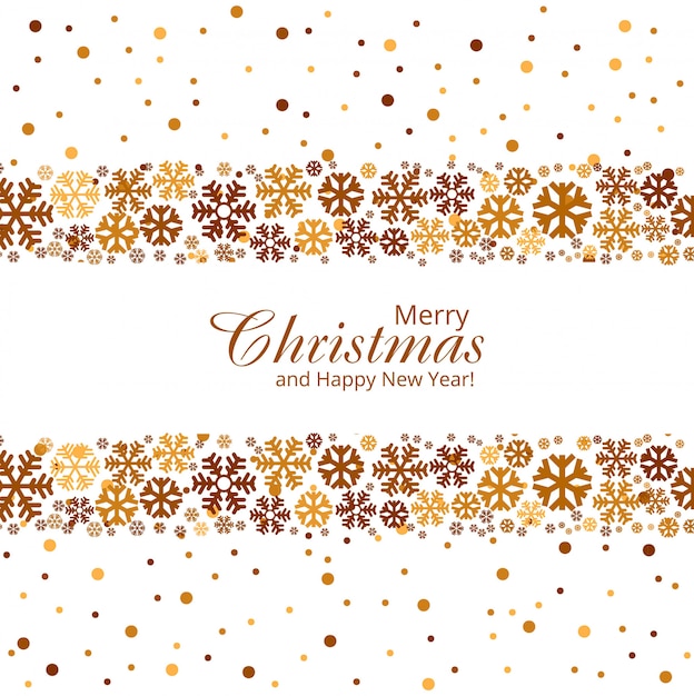 Free vector merry christmas greeting card with creative snowflakes background