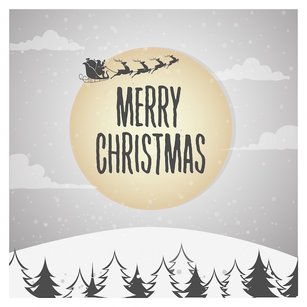 Бесплатное векторное изображение Поздравительная открытка с рождеством
