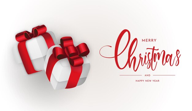 Merry Christmas and Happy New Year 2022 Background with 3d Gift Bo