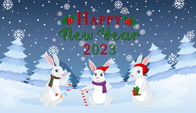 Free vector merry christmas and happy new year 2023