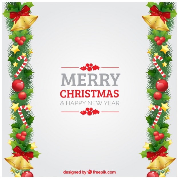 Free vector merry christmas and happy new year background