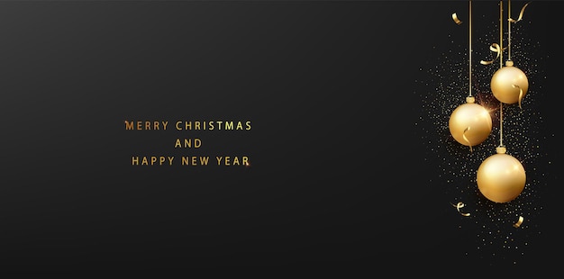 Merry christmas and happy new year banner template. holiday background