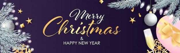 Merry Christmas and Happy New Year design 