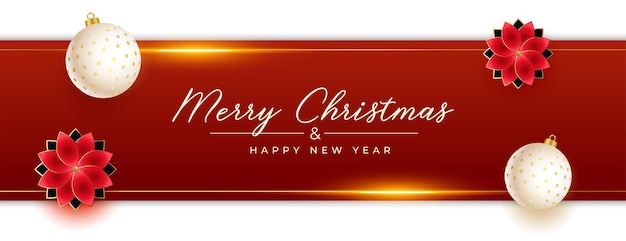 Free vector merry christmas and happy new year event banner design