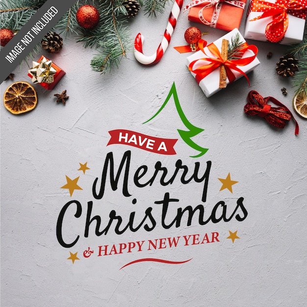 Free vector merry christmas and happy new year lettering