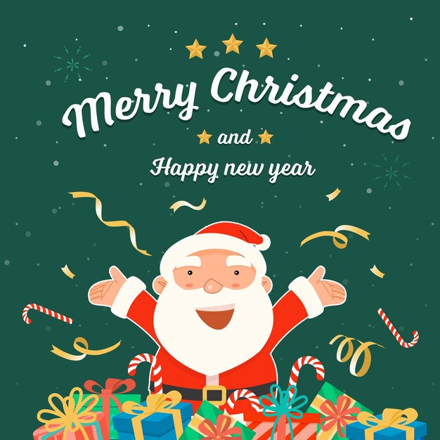 Merry Christmas and Happy New Year with Santa Claus.