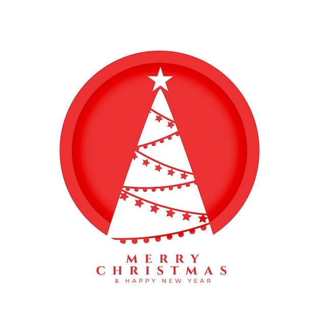 Free vector merry christmas holiday celebration background with xmas tree vector