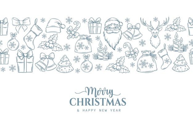 サンタクロース概要クリスマスフラット漫画セット ギフト バッグ スキー おもちゃ 吹き出しまたはリストの線形コレクション面白いキャラクター さまざまな感情のサンタと新年のオブジェクト 図 プレミアムベクター