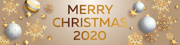 Free vector merry christmas inscription banner