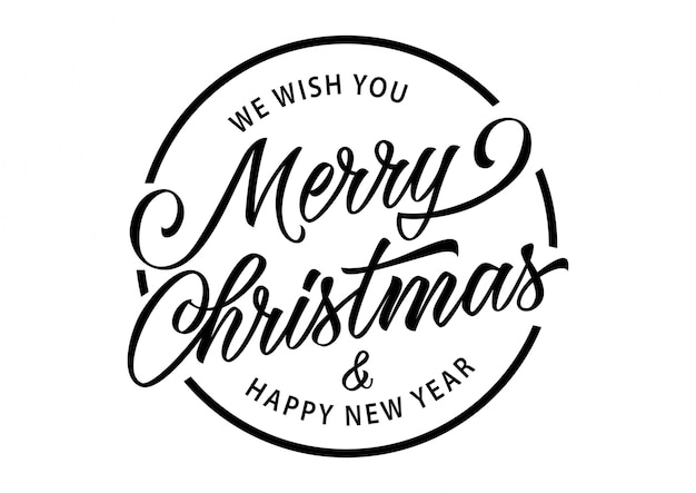 Free vector merry christmas inscription in circle