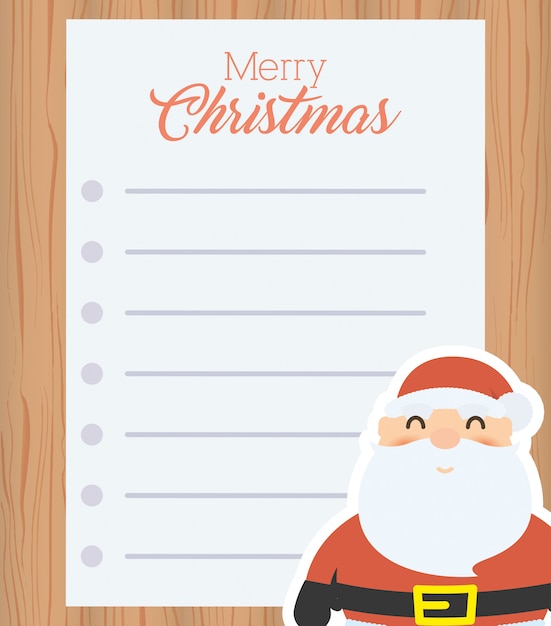 Merry Christmas letter with Santa claus