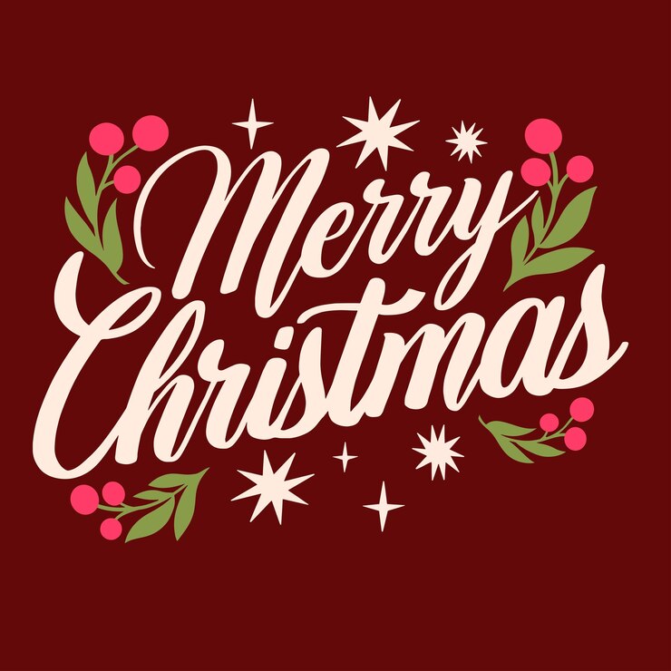 Merry Christmas lettering art