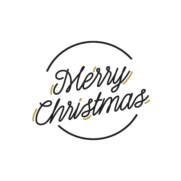 Merry Christmas Lettering in Circle