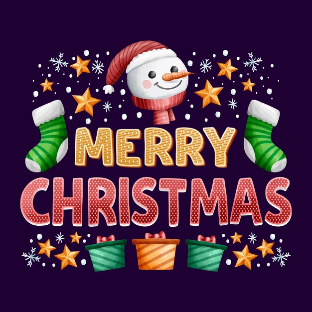 Merry christmas lettering concept