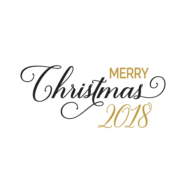 Free vector merry christmas lettering and curls