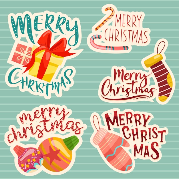 Buon natale lettering design set.