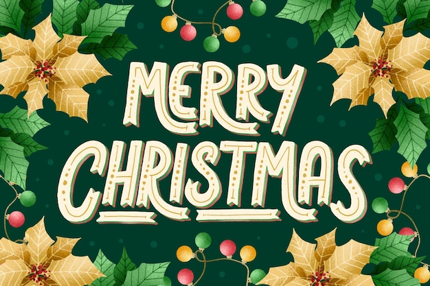 Merry christmas lettering on festival background