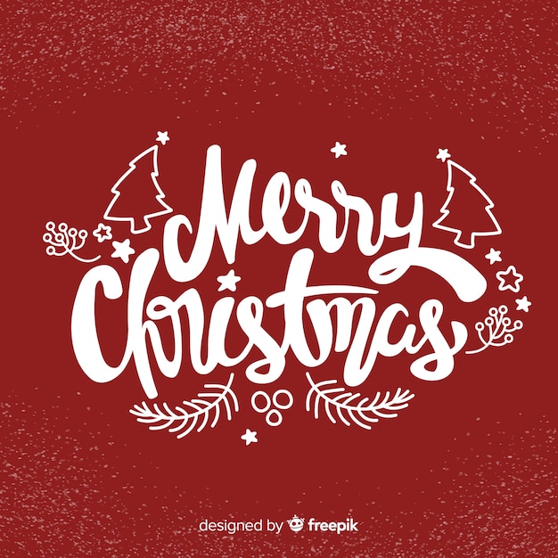 Free vector merry christmas lettering happy holiday