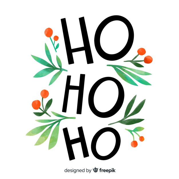 Merry christmas lettering with ho ho ho