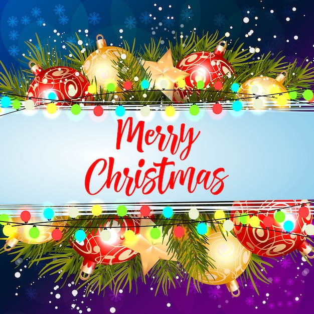 Бесплатное векторное изображение Веселая рождественская надпись с подсветкой