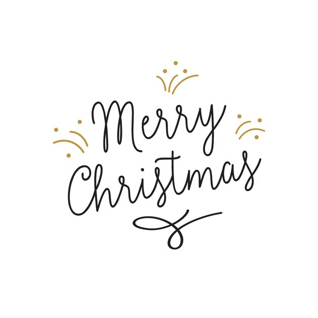 Merry Christmas lettering with sparkles