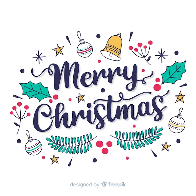Free vector merry christmas lettering