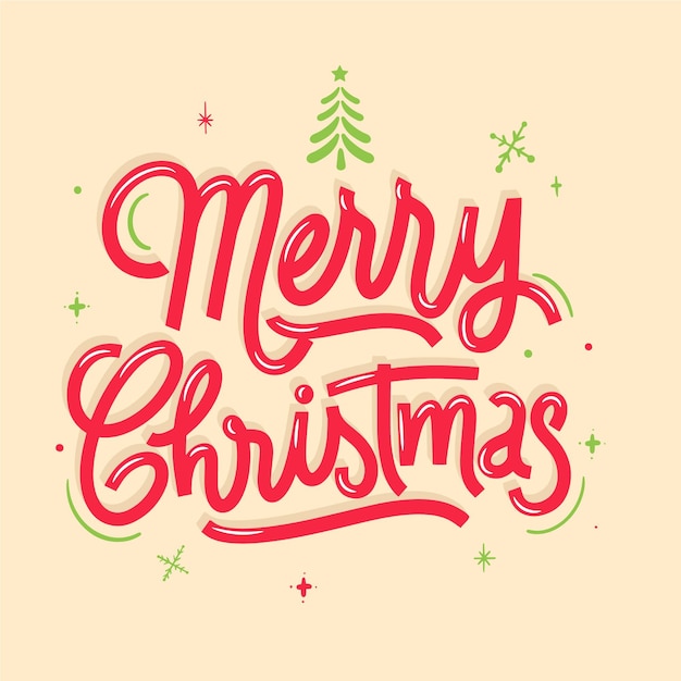 Free vector merry christmas lettering